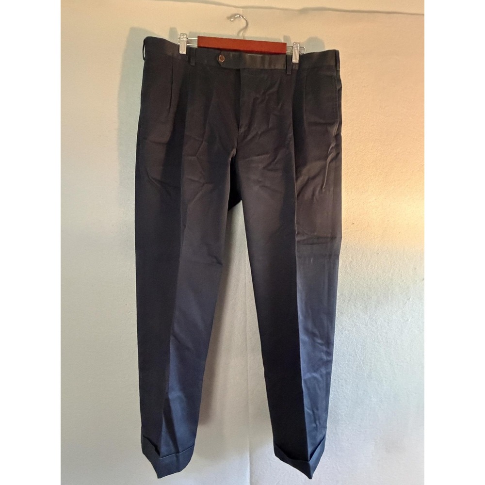 Brooks Brothers Dress Pants Mens 40x30 Blue Cotton Madison Classic Fit Office